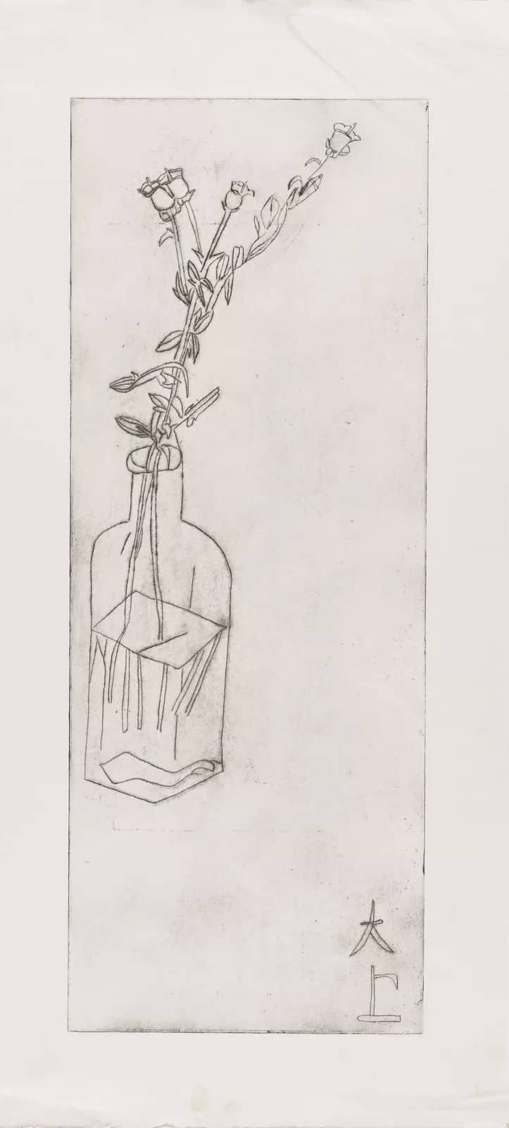 Dibujo – Flor en un frasco – Lápiz